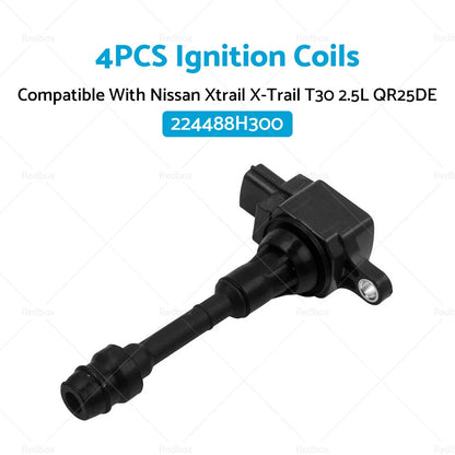 4 x Ignition Coils for Nissan X-Trail T30 2.5L (2001-2007)