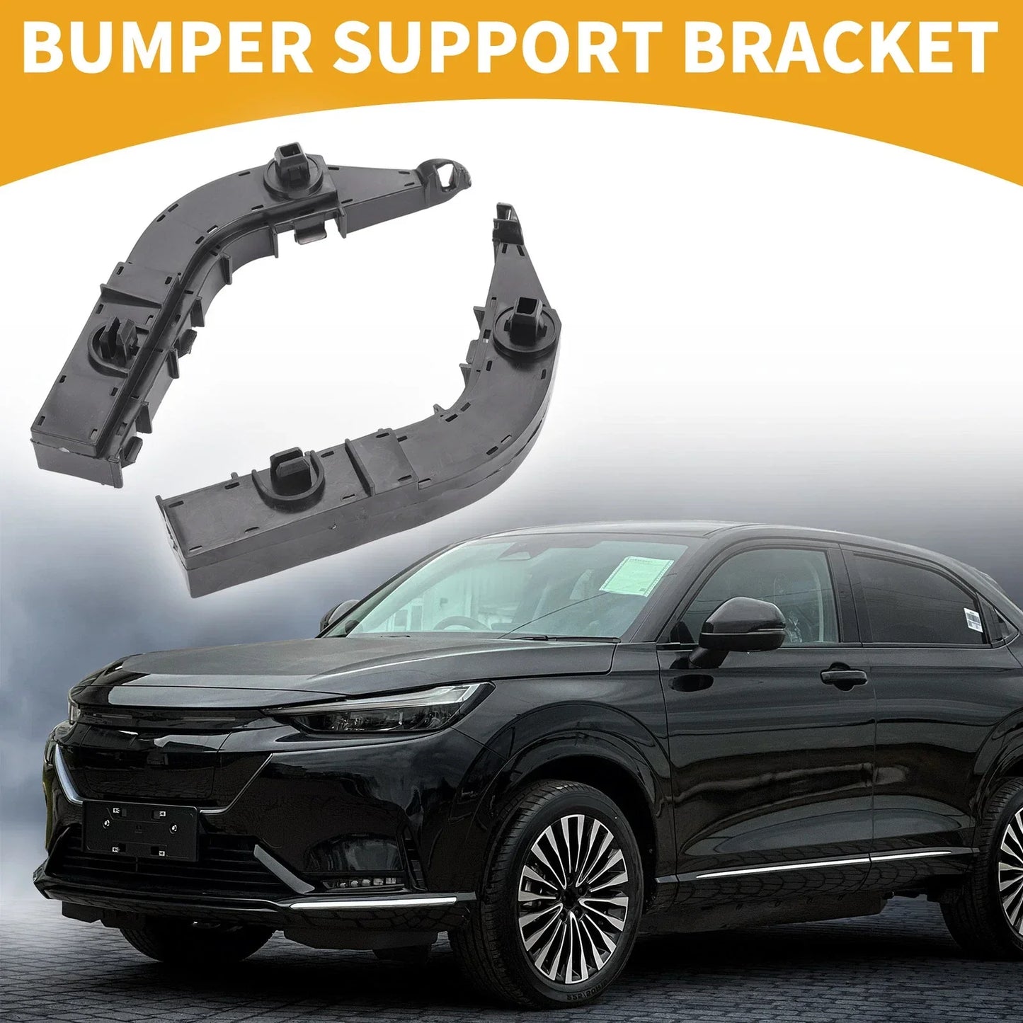 Front Bumper Support Bracket for Honda City (2005-2008) - 1 Pair Black