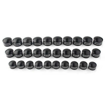 10 x Black CNC 9mm Motor Bolt Topper Caps for Harley