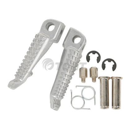 Black/Silver Front Footrest Pegs for Kawasaki ZX6R ZX10R (2003-2013)