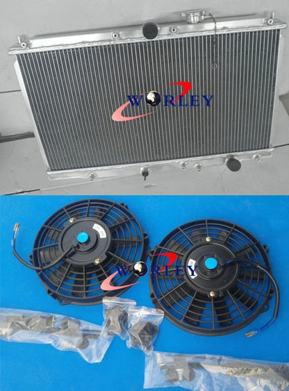 Aluminum Radiator & Fans for Honda Prelude 2.2L, Accord CD (1993-2001)