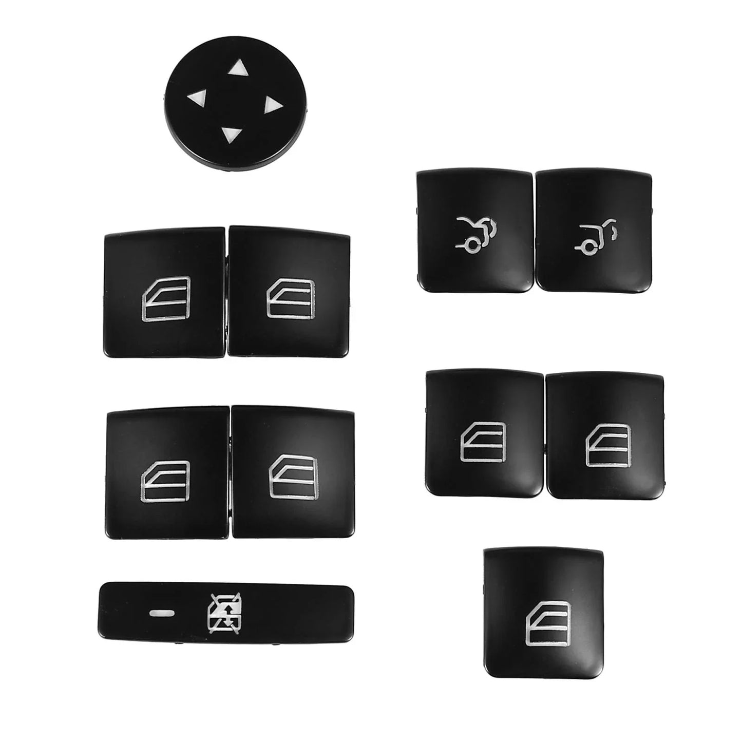 Car Front Door Armrest Window Switch Button Covers Set for Mercedes-Benz