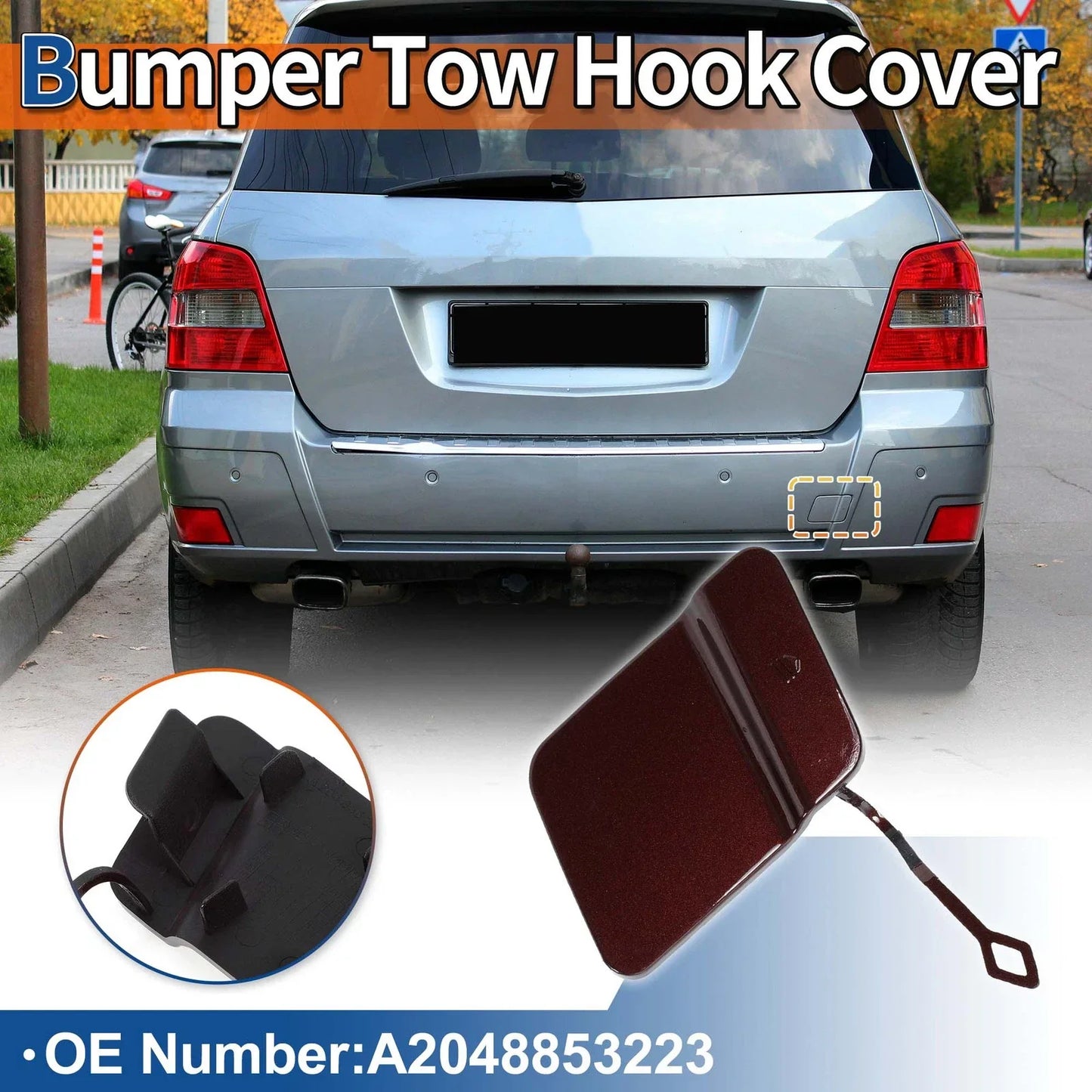 Rear Tow Hook Cover for Mercedes-Benz X204 2010-2012 - Red