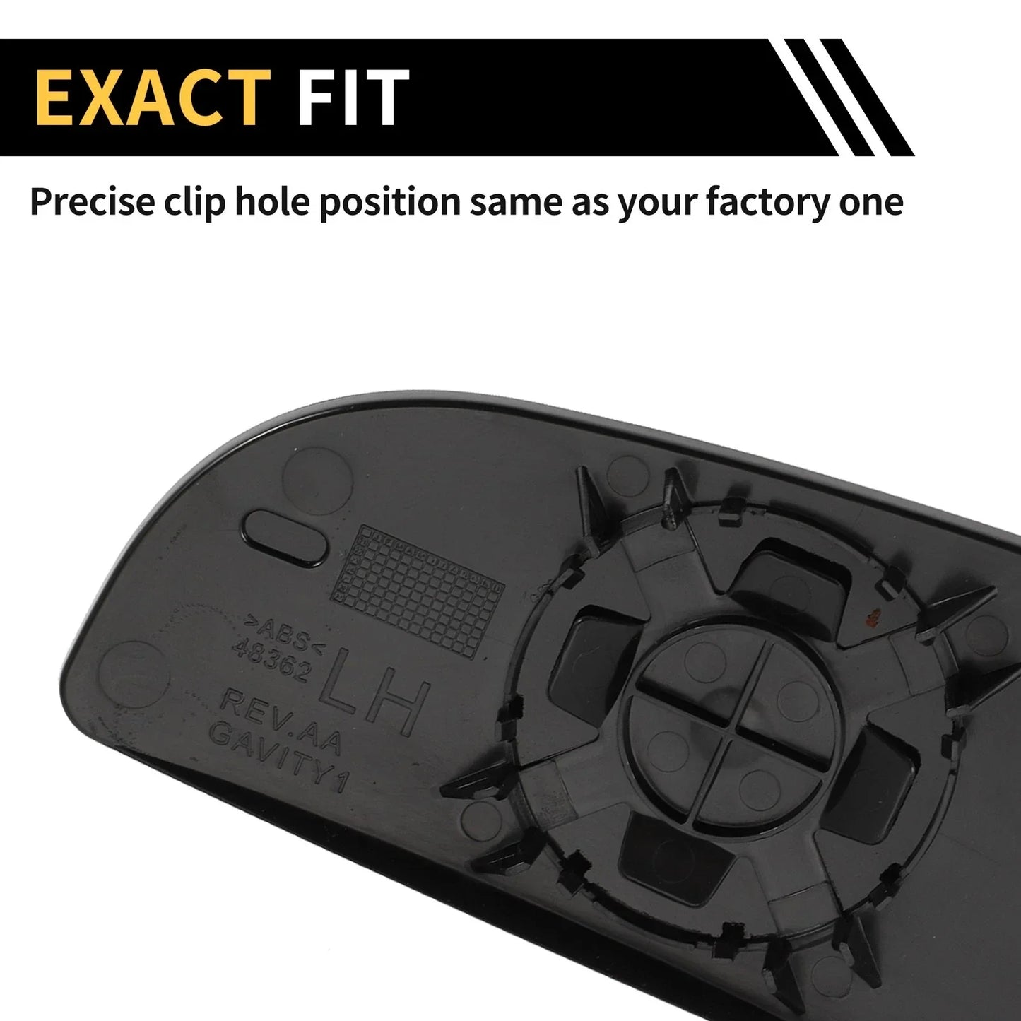 Left Mirror Glass Replacement for Dodge Ram 1500 (2010-2023)
