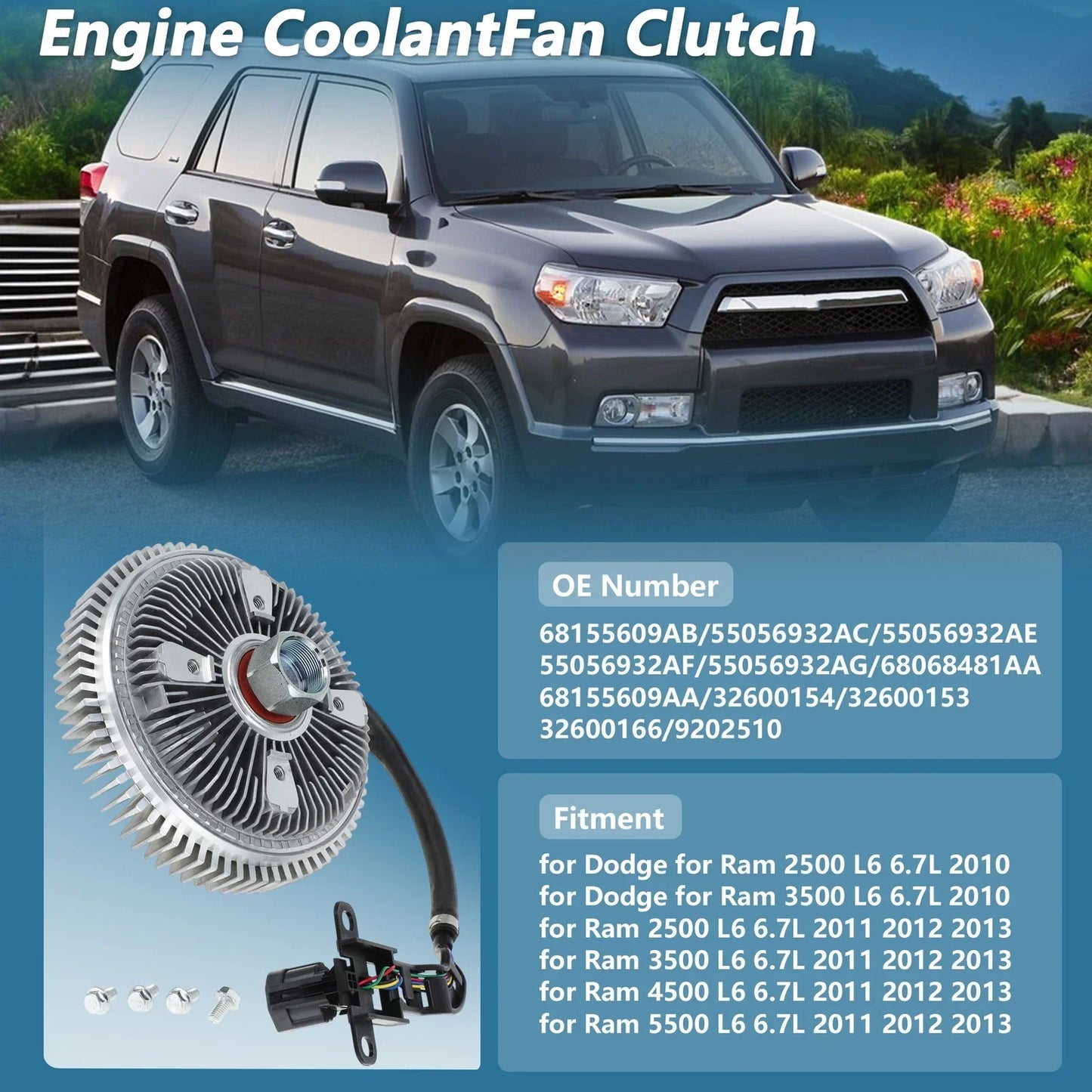 Cooling Fan Clutch for Dodge Ram 2500 3500 6.7L (2011-2013)