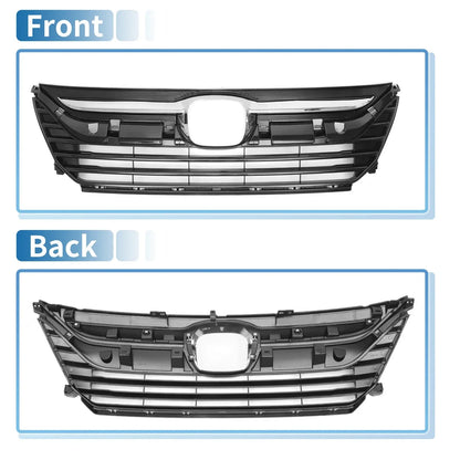 Front Upper Bumper Grille for Honda Odyssey 2018-2020 Chrome Silver Tone 1 Set