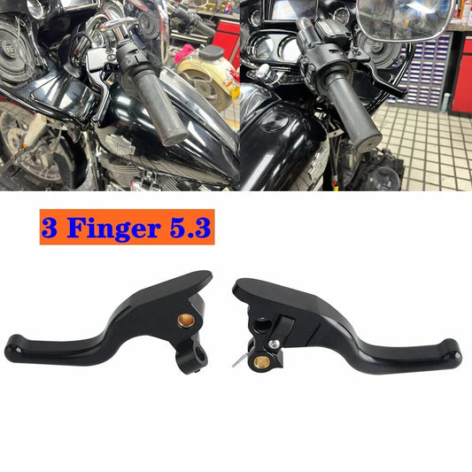 3 Finger 5.3'' Brake & Clutch Levers Set for Harley Electra Glide (2009-2023)
