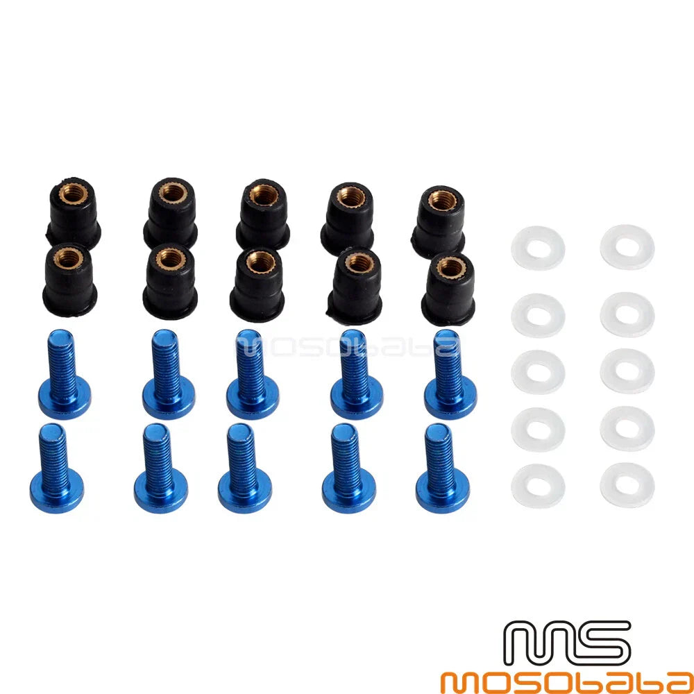 M5x18mm Stainless Steel Screws & Bolts for Universal Motorcycle Fairing Windshield