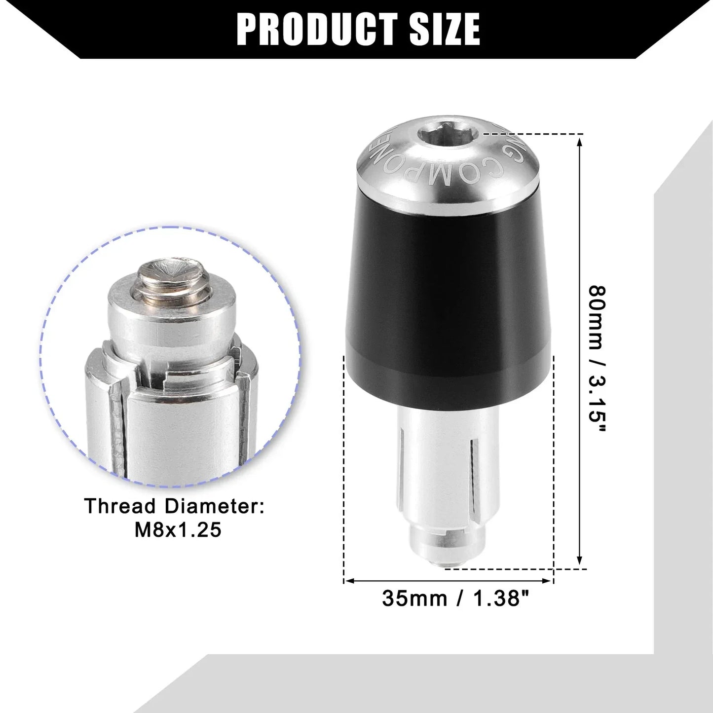 2 x Motorcycle Handlebar End Plug Caps 7/8" for Honda