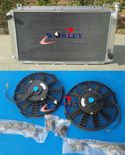 3 Row Aluminum Radiator + 2 Fans for Nissan Patrol Y60 4.2L (87-97)