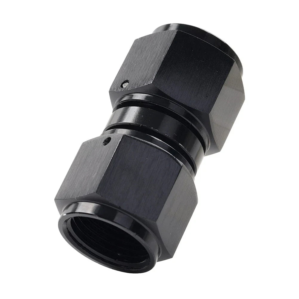 8AN Female to Female Swivel Coupler Union Fitting Adapter Aluminum Black