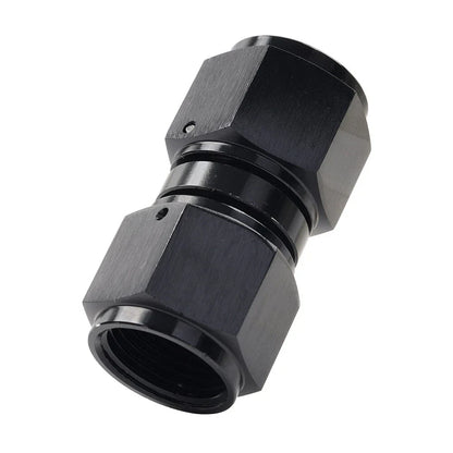 8AN Female to Female Swivel Coupler Union Fitting Adapter Aluminum Black