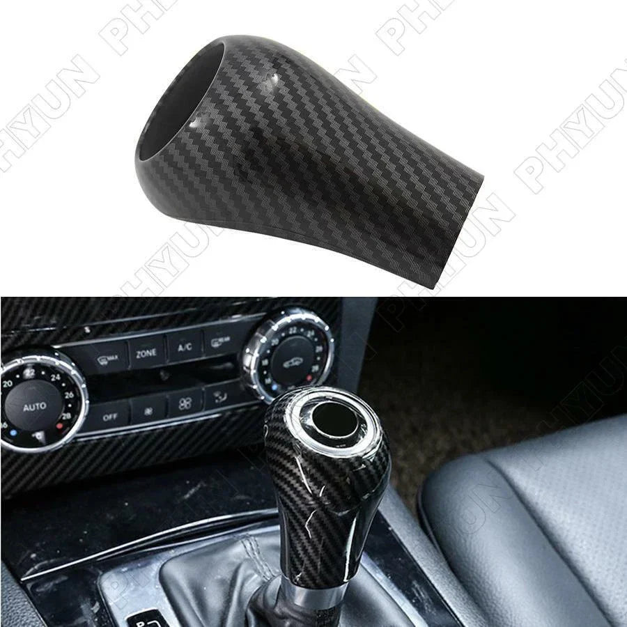 Carbon Fiber Gear Shift Knob Cover for Mercedes-Benz W204 C-Class (2007-2014)