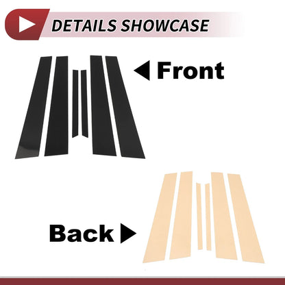 6 Pcs Door Pillar Window Trim for Mercedes S-Class (2007-2013) Black