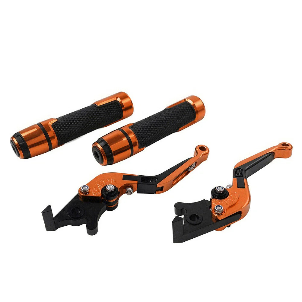 Orange Extendable Brake Clutch Lever Grip Set for Yamaha YZF R1 (2009-2014)