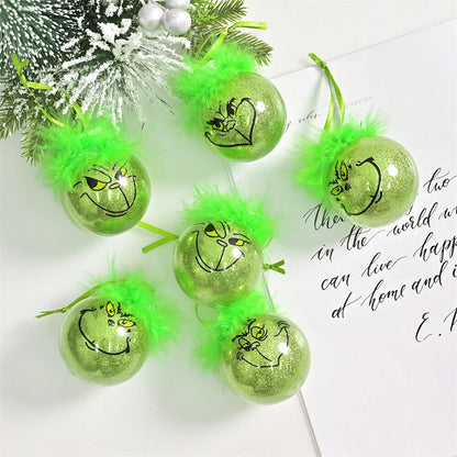 Cute Green Elf Christmas Tree Ornaments - 1 Xmas Balls Decor