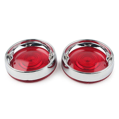 3-1/4" Turn Signal Bezels Red Lens Covers for Harley Touring Road King (2009-2023)