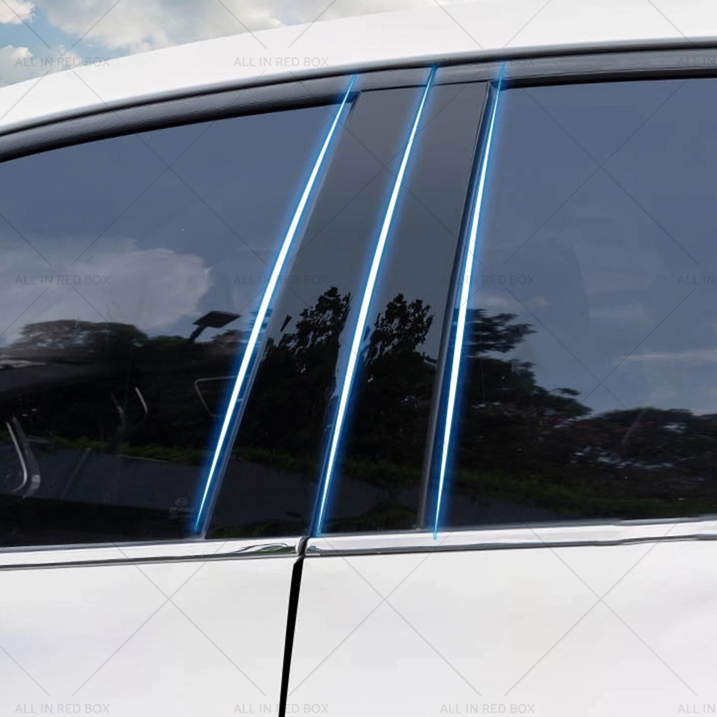 6 x Black Pillar Post Covers for Honda Civic Sedan (2006-2011)