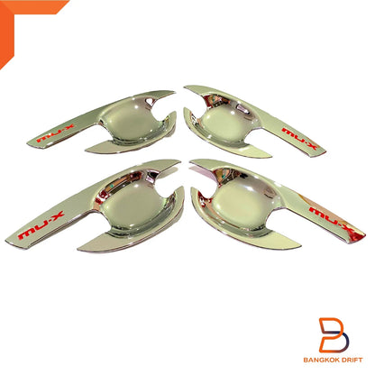 4 x Inner Handle Bowl Cover Trim for Isuzu MU-X SUV LS (2014-2019) Chrome Red
