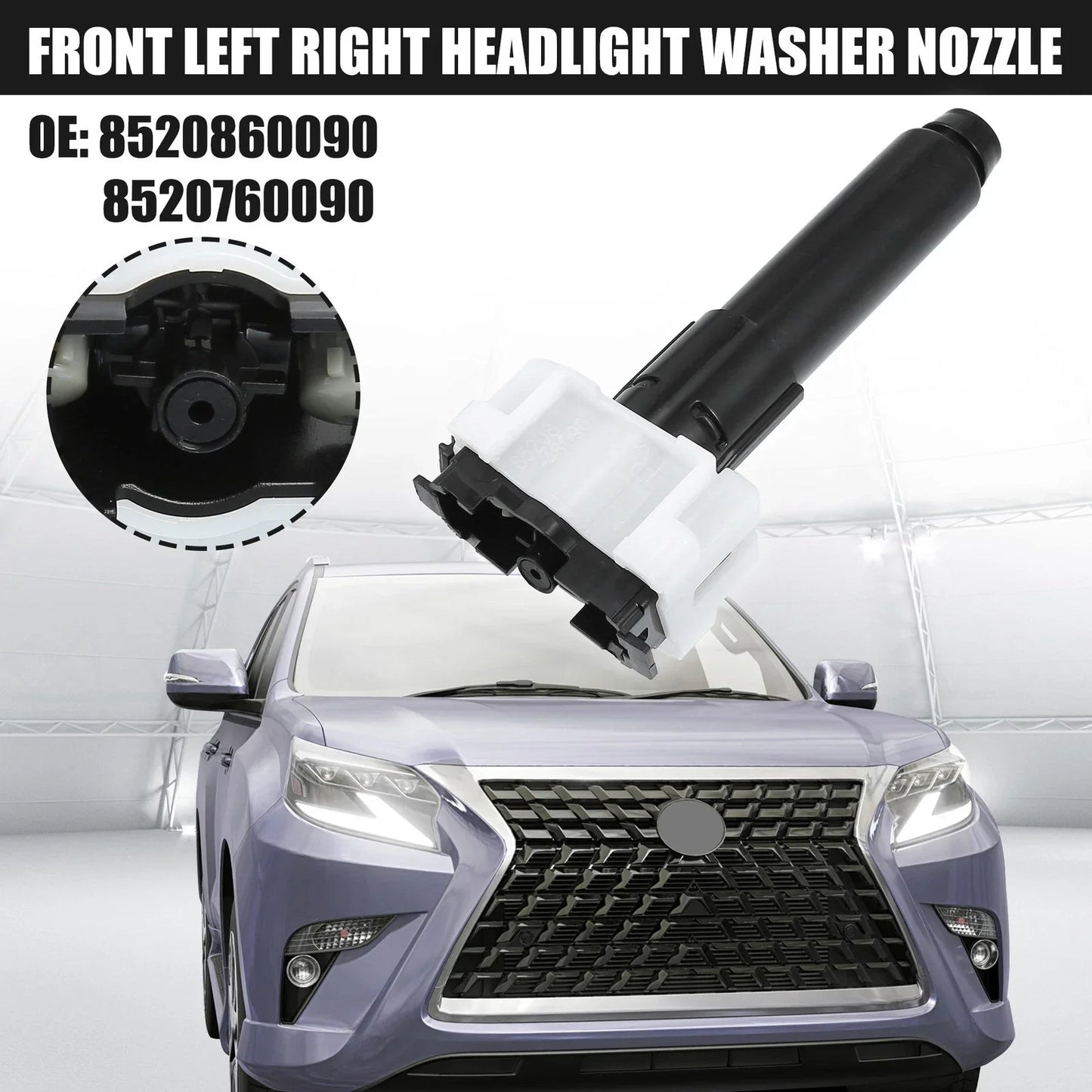 Front Left Right Headlight Washer Nozzles for Lexus GX460 (2014-2017)