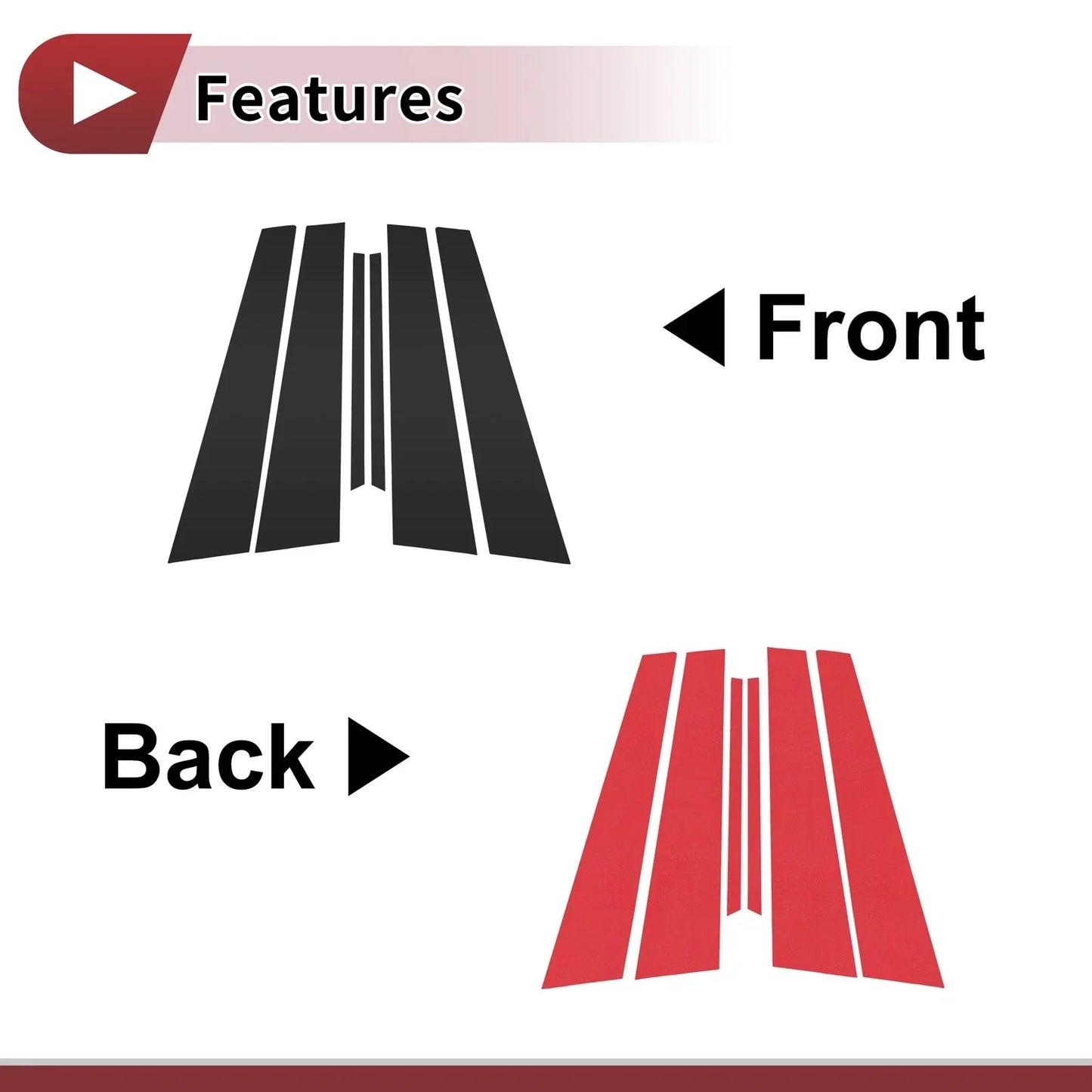 Black Door Pillar Window Trim for Lexus IS (1999-2006)