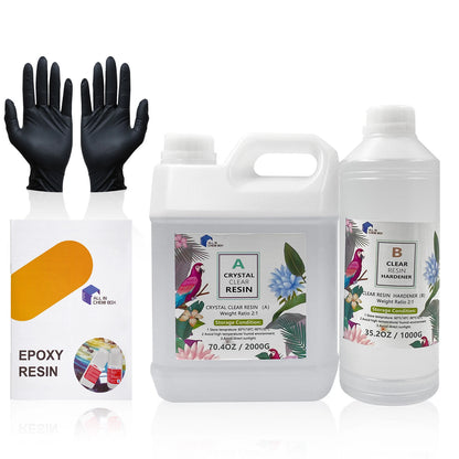 3KG Epoxy Resin 2:1 AB Clear Coating for Art DIY UV Crafts & Glass