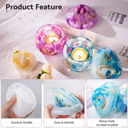 Mushroom Jars Silicone Epoxy Resin Mold for Candy Jewelry Storage