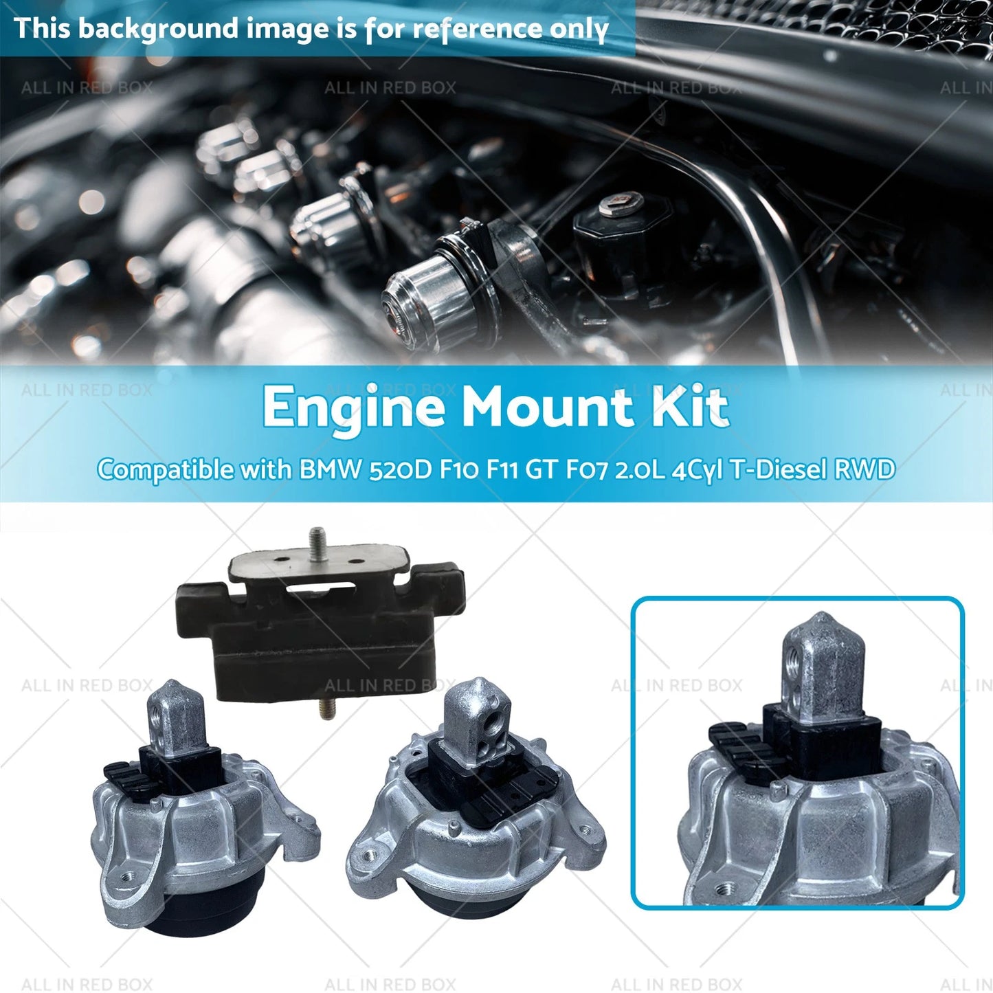 Engine Mount Kit for BMW 520D F10 F11 F07 2.0L Diesel (2010-2017)