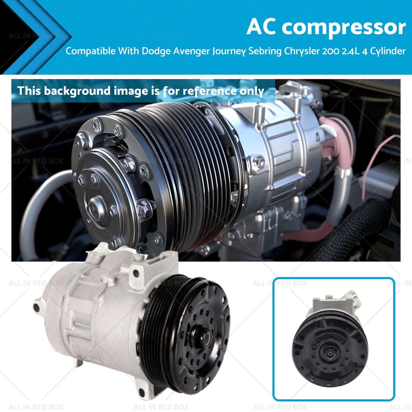 AC Compressor for Dodge Avenger, Journey, Sebring, Chrysler 200 2.4L (2008-2014)