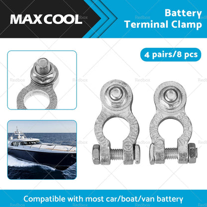 8 x DC 12V-24V Car Battery Terminals Connectors Clamp Clips