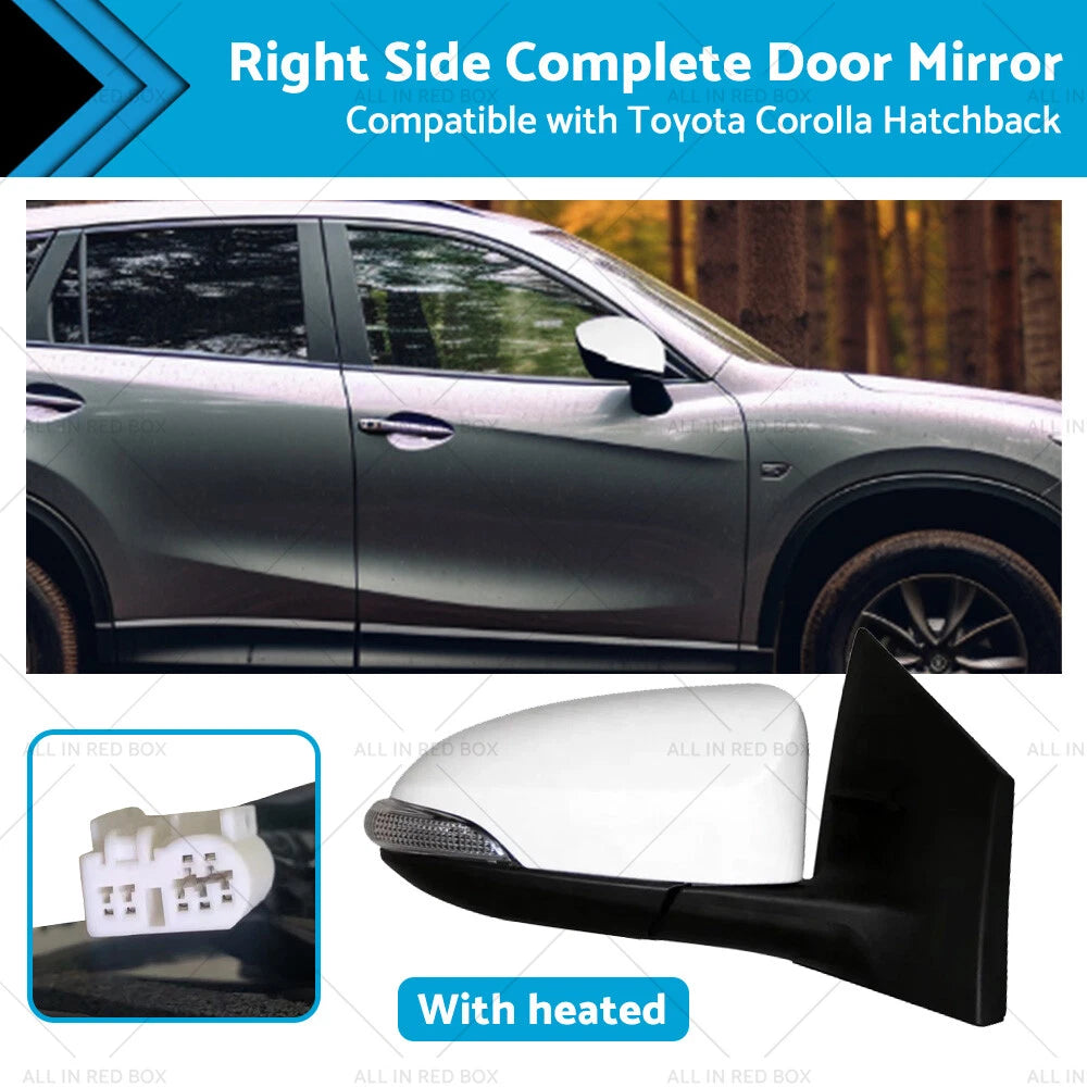 Heated Right Door Mirror for Toyota Corolla ZRE182 (2012-2018) White