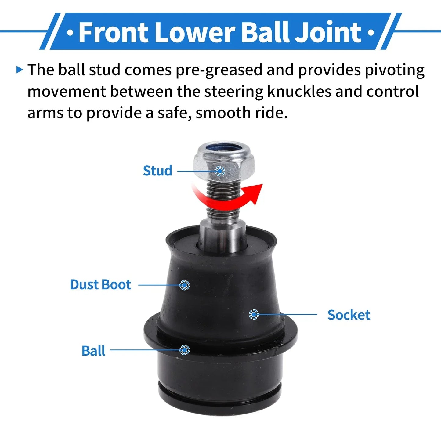 2 x Front Lower Ball Joints for Dodge Journey (2009-2020)