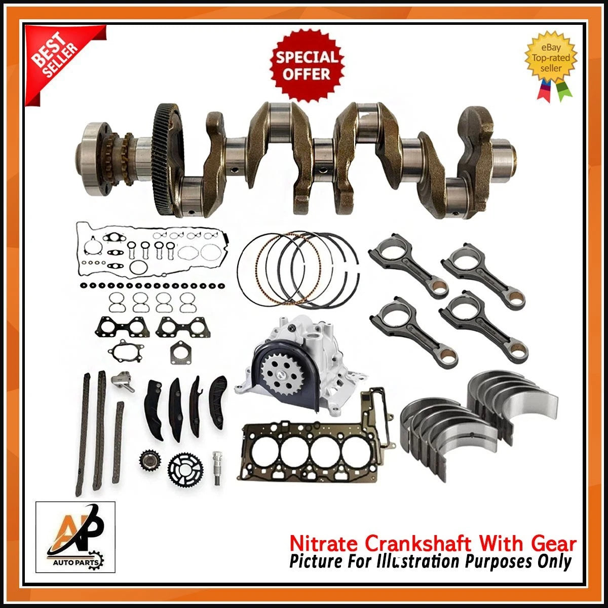 Engine Crankshaft for BMW 2.0 Diesel N47 Rebuild Kit (2009–2014)