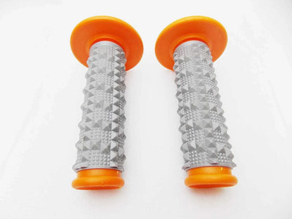 Orange Grey Diamond Top Handlebar Grips for Suzuki RM80
