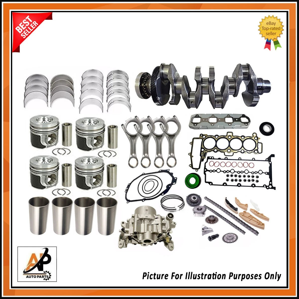Crankshaft with Engine Rebuild Kit for Land Rover 2.0L Diesel XE Sport (2011–2019)