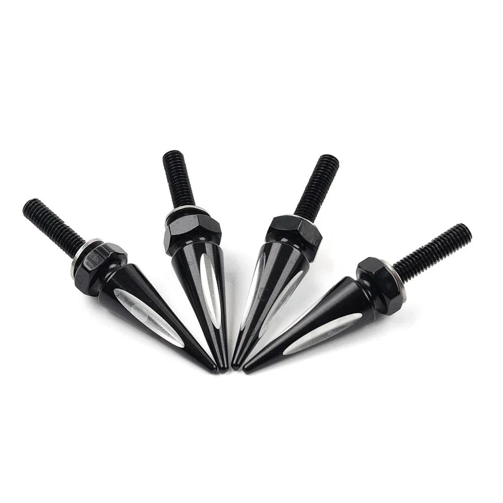 Windshield Spike Bolts 4 x Aluminum Black & White for Harley Road Glide (2015+)