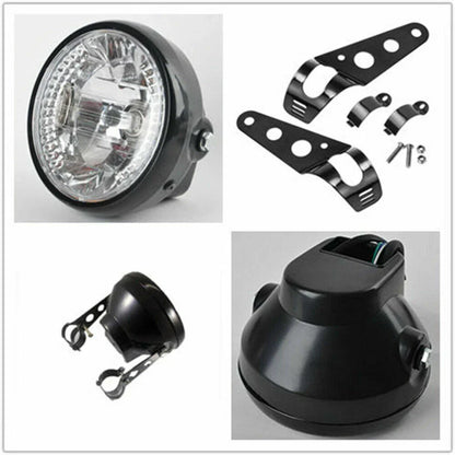 7" 35W Amber Headlight Turn Signal Light Mount Bracket for Harley Honda