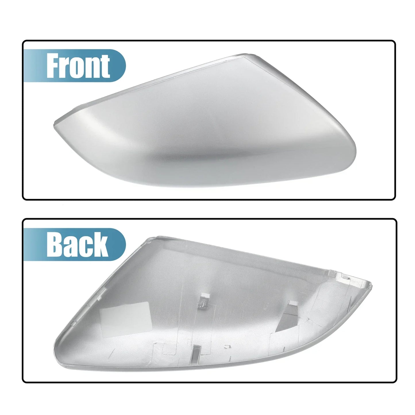 Mirror Corner Triangle Cover Right Side for Honda Civic (2016-2019) Silver Tone