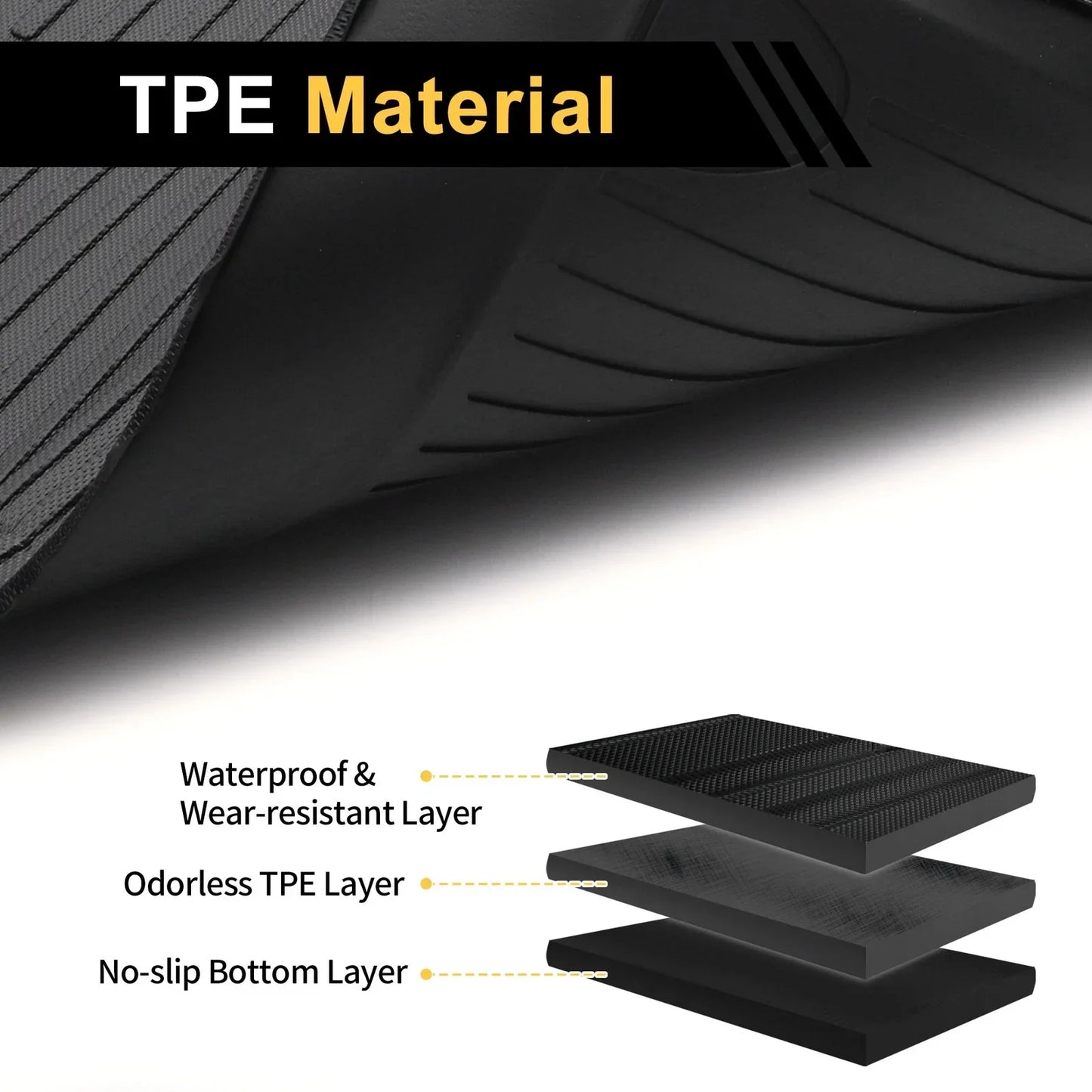Cargo Liner Rear Trunk Mat for Honda Accord (2023-2024) Stripe Pattern TPE