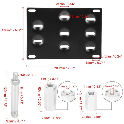 Bumper Tow Hook License Plate Mount Bracket for Honda Fit (2003)