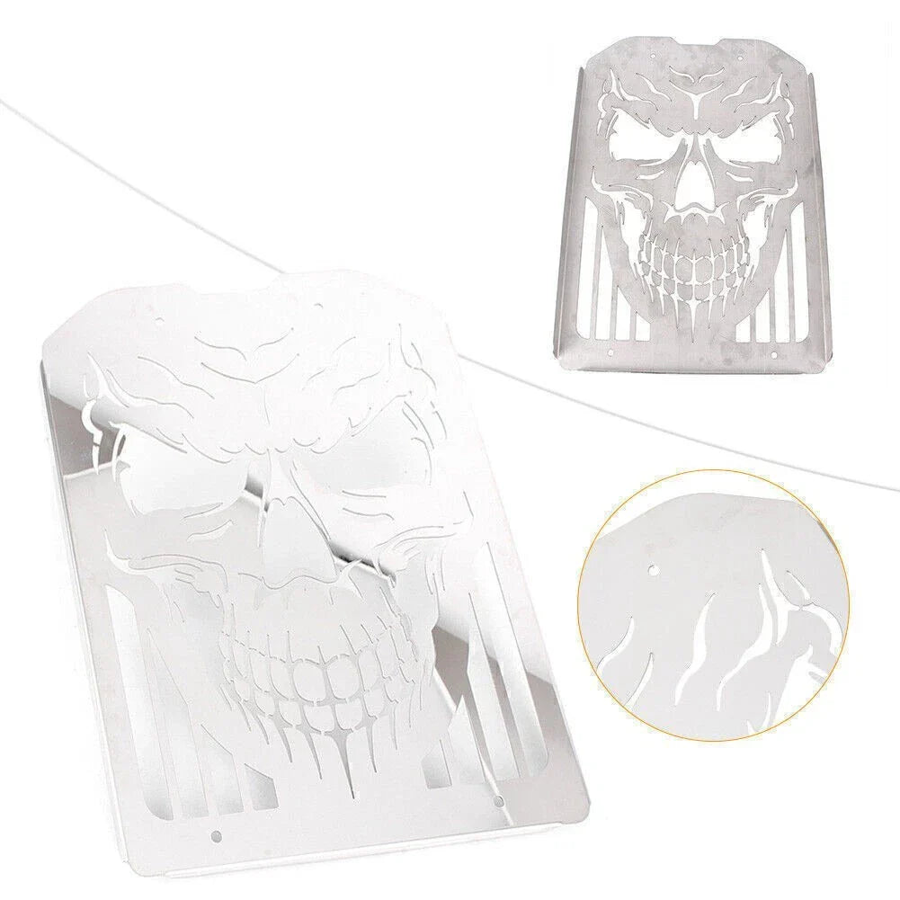 Racing Skull Polished Radiator Grill for Kawasaki Vulcan VN1500 VN1600 (2002-2008)