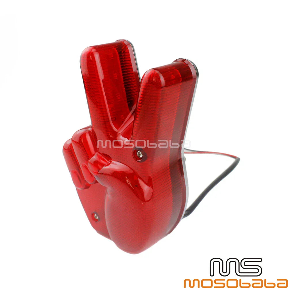 LED Tail Brake Light for Harley Cafe Racer Chopper Vintage Peace Sign