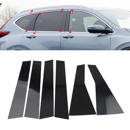6 x Pillar Post Door Window Trim Covers for Honda CR-V 2017-2022
