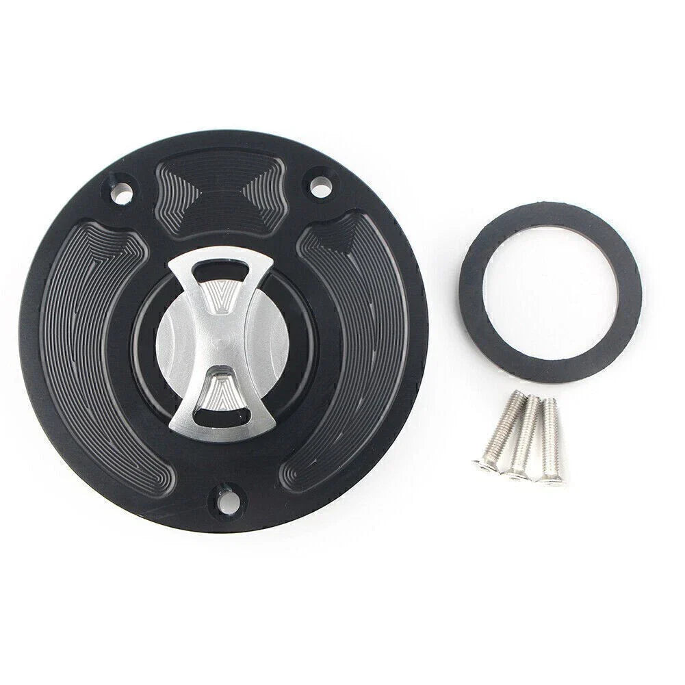 Keyless Fuel Gas Tank Cap Cover for Kawasaki ZX10R ZX9R (2004-2023)