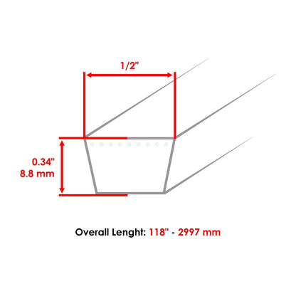 Deck Belt 42 Inch Replacement for Snapper 285Z 200Z RZT21420 (2004–2010)
