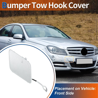 Front Car Bumper Tow Hook Cover for Mercedes-Benz (2012-2015) Silver Tone