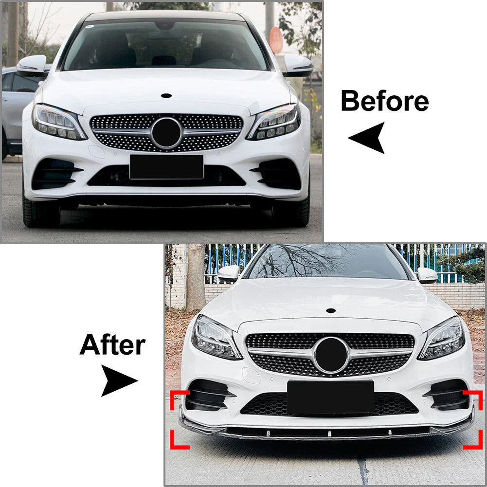 Front Bumper Splitter Lip for Mercedes Benz C Class (2019-2021)