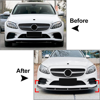 Front Bumper Splitter Lip for Mercedes Benz C Class (2019-2021)