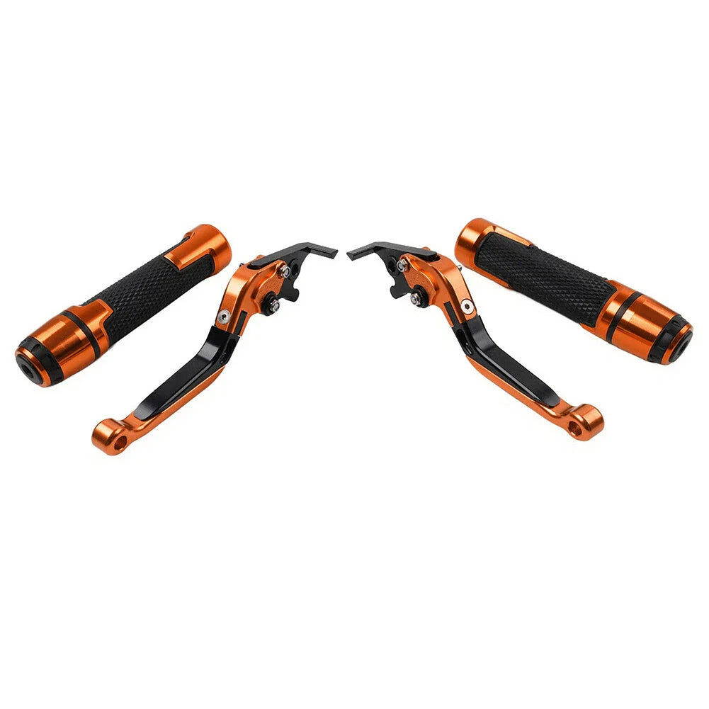 Orange Extendable Brake Clutch Lever Grip Set for Yamaha YZF R1M R1S (2015-2023)