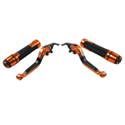 Orange Extendable Brake Clutch Lever Grip Set for Yamaha YZF R1M R1S (2015-2023)